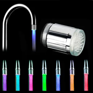7-Color Change Automatically LED Faucet Head Glow Water Saving Stream Light Faucet Aerator Tap Nozzle for Kitchen Bathroom