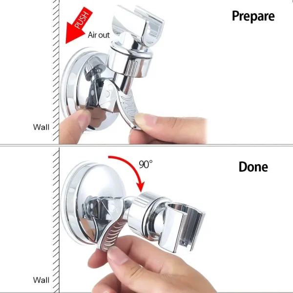 1-4Pcs Suction Cup Shower Head Support No Drill Waterproof Reusable Super Load-bearing Shower Holder Universal Shower Holder - Image 2