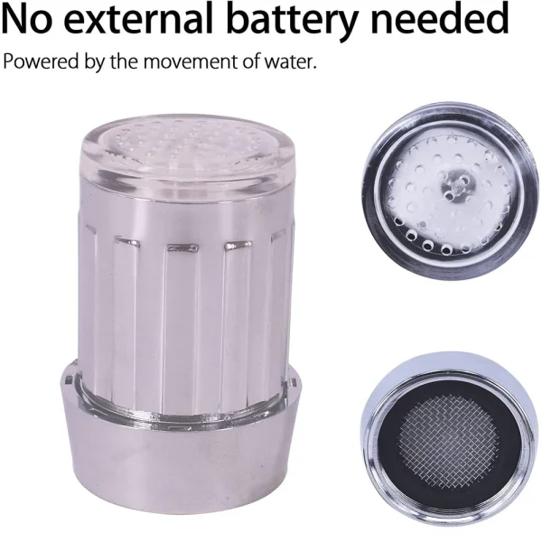 7-Color Change Automatically LED Faucet Head Glow Water Saving Stream Light Faucet Aerator Tap Nozzle for Kitchen Bathroom - Image 2