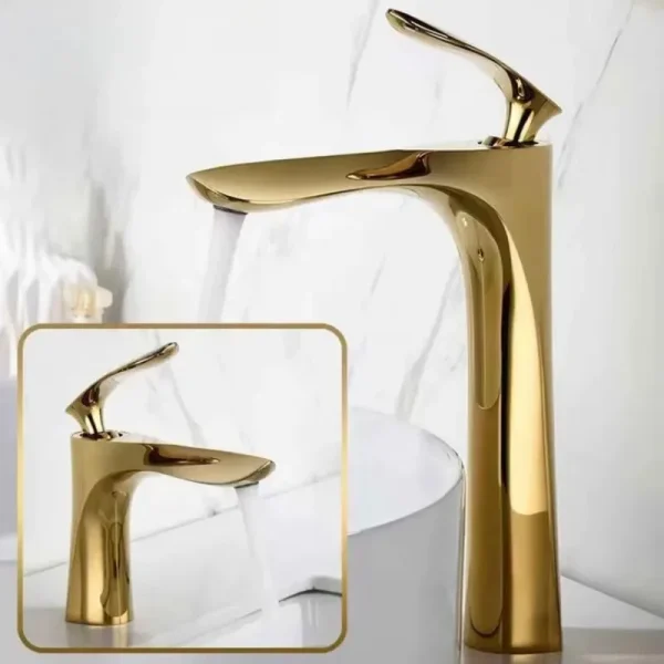 Golden Maple Leaf Single Hole Faucet Basin Faucet For Hot And Cold Household Use Raised Washbasin Washbasin Countertop Basin - Image 2