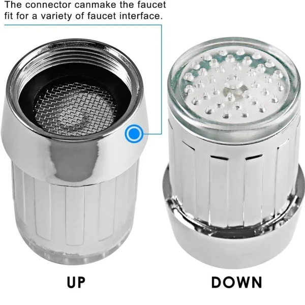 7-Color Change Automatically LED Faucet Head Glow Water Saving Stream Light Faucet Aerator Tap Nozzle for Kitchen Bathroom - Image 3