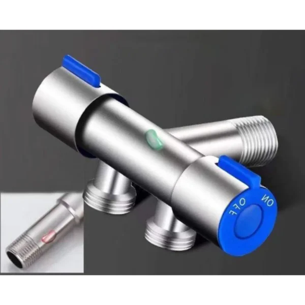 Bathroom Faucet Dual Control Double Handle Stainless Steel Cold Water Faucet Bathroom Washing Machine Faucet Triangle Valve - Image 2